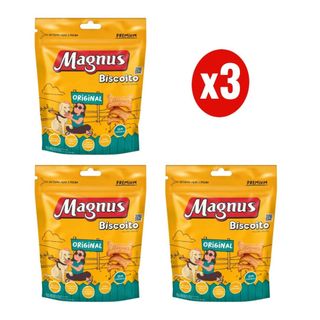 Kit 3 Magnus Biscoito Original 1Kg para Cães Adultos Adimax em Oferta na Shopee