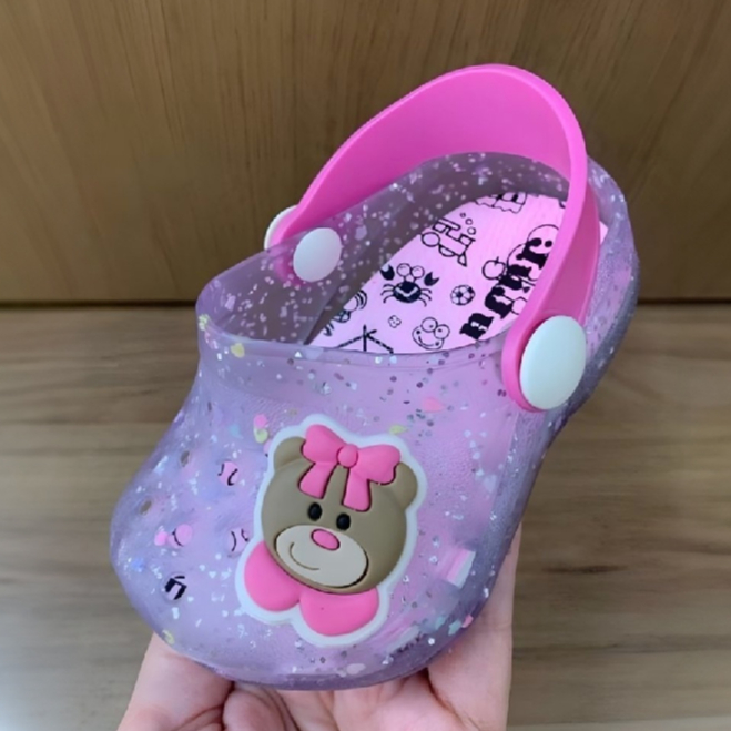 Babuche Infantil sandália menina ursinho laço bebê Juju Shoes