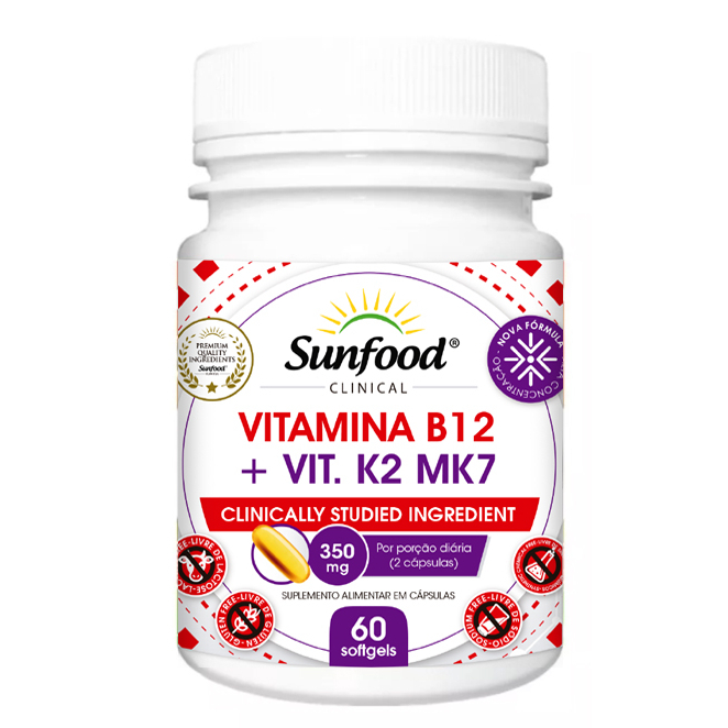 Vitamina B12 + Vitamina K2-mk7 60 Softgels Sunfood Clinical