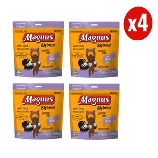 Kit 4 Magnus Bifinhos 500g para Cães Pequeno Porte Sabor Carne Adimax em Oferta na Shopee