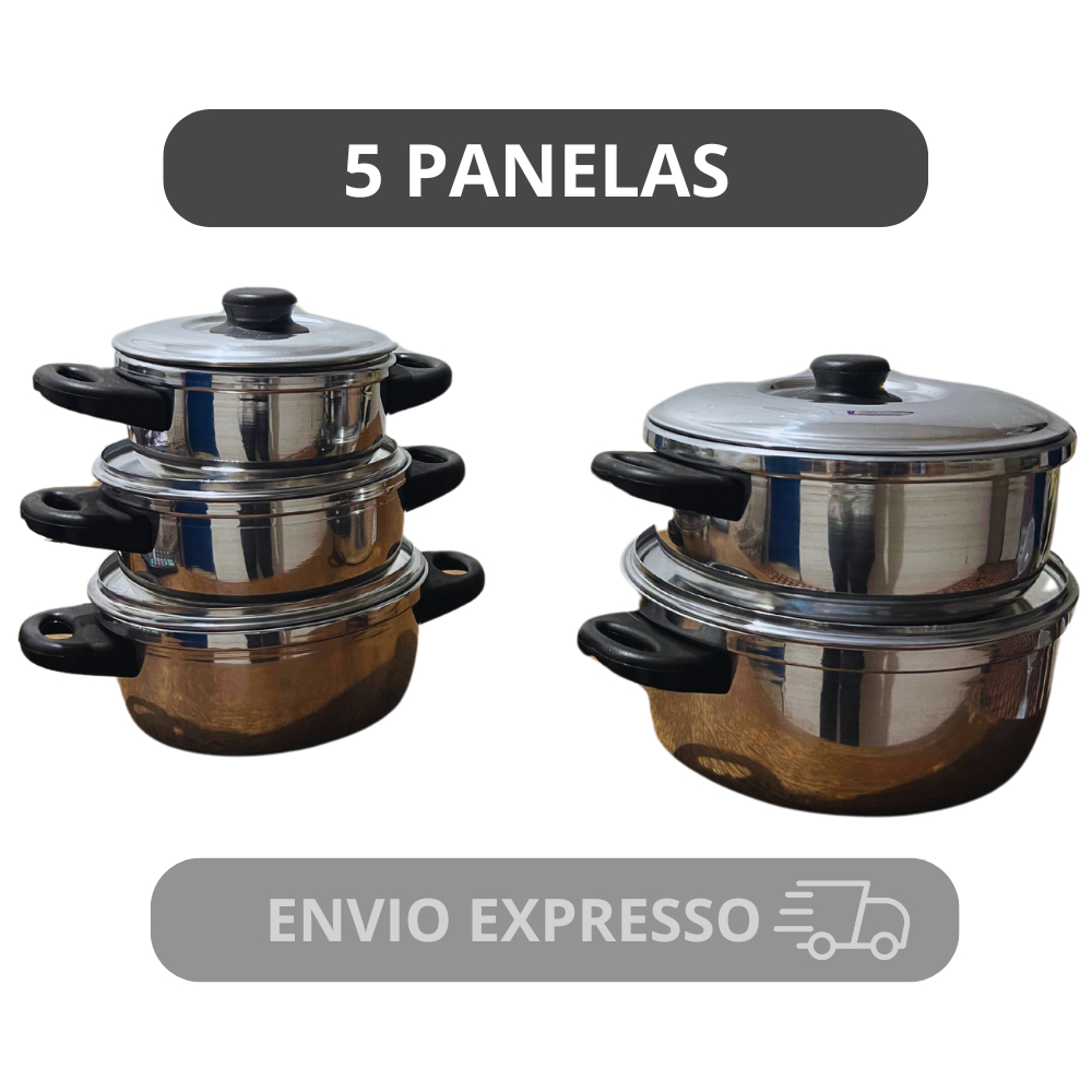 jogo de panela aluminio 5 peças - kit de caçarola aluminio polido 5 peças
