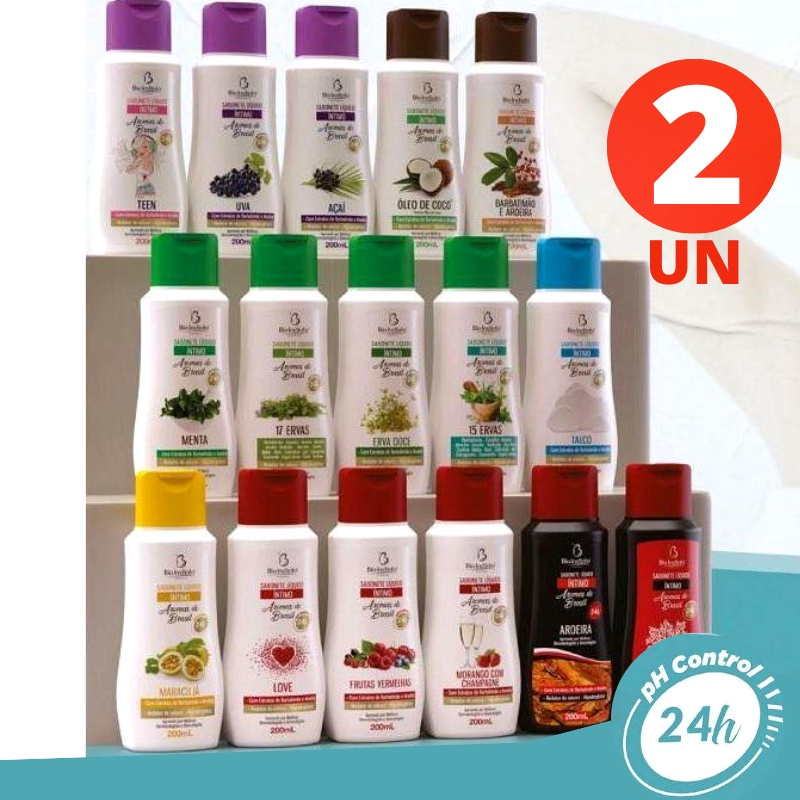 Kit 2 Un Sabonete Líquido Íntimo Bio Instinto (Aromas do Brasil) 200 ml