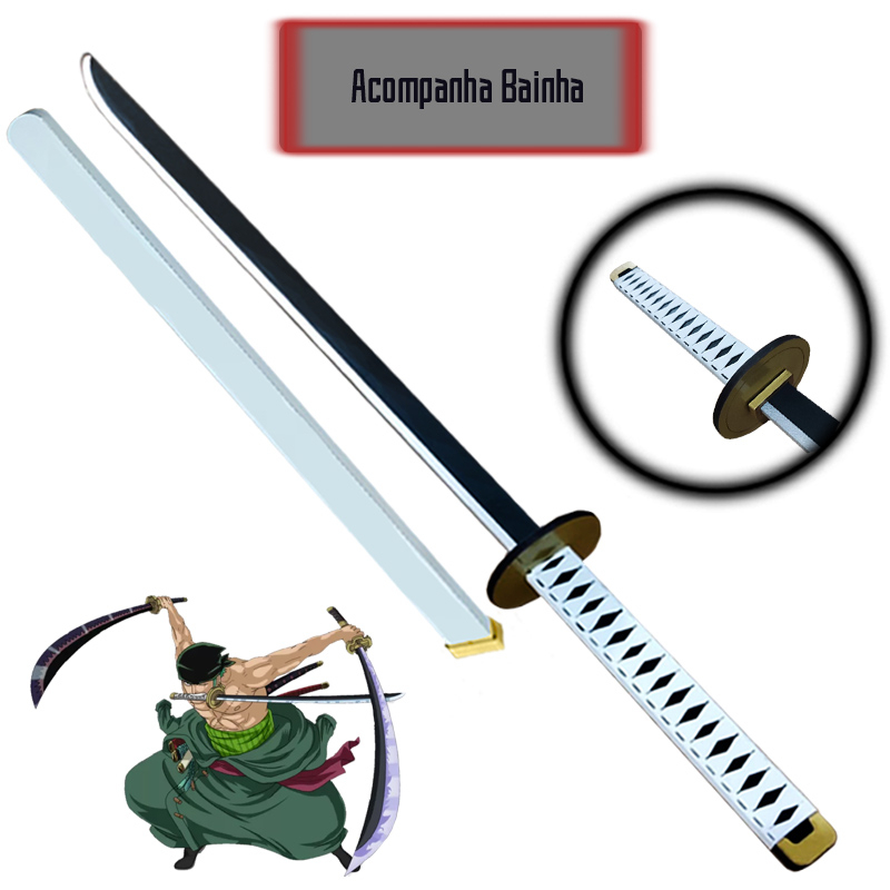 Espada de Brinquedo Wado Ichimonji Zoro One Piece para Decoração ou Cosplay ou Treino