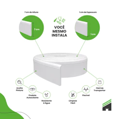Rodapé Autocolante Flexível Eva 7cm Meu Rodapé Modelo Rp52