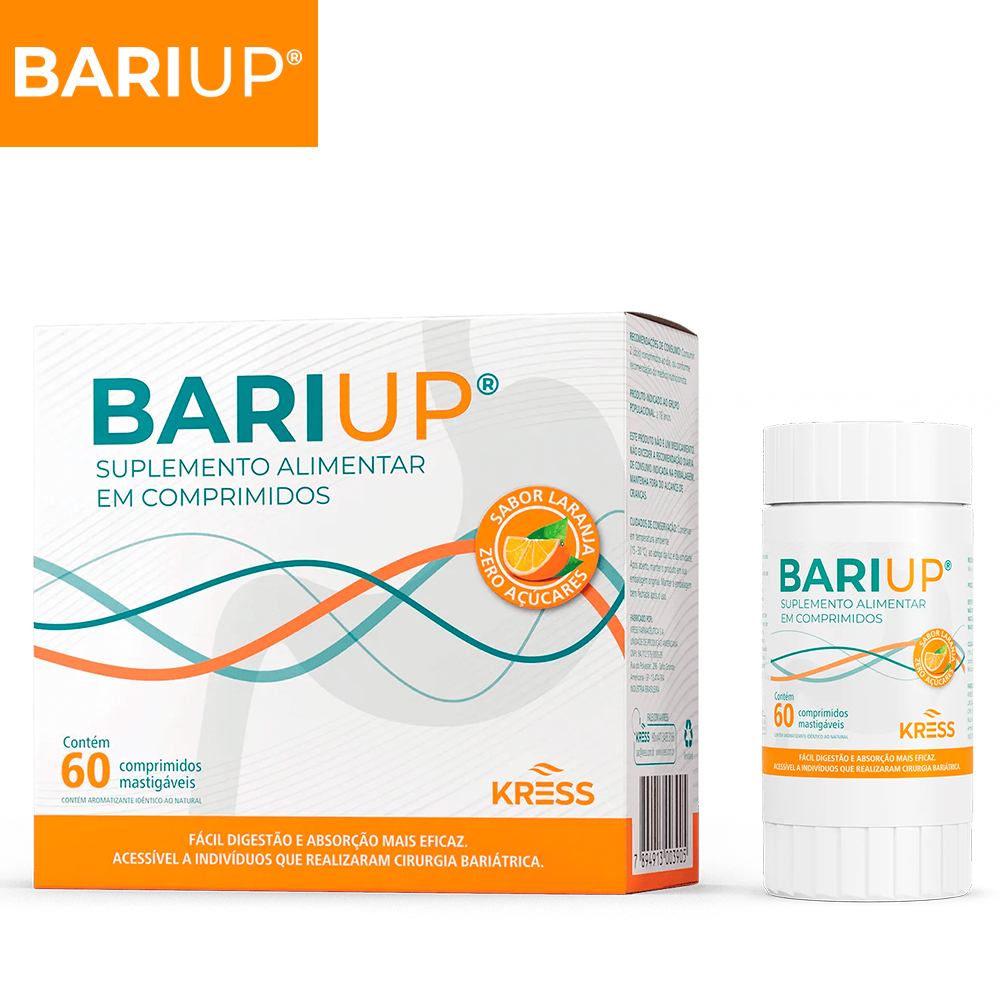 Bariup Suplemento Alimentar Multivitamínico Pós Bariatrica Mástigável Laranja Fácil Digestão 60cp