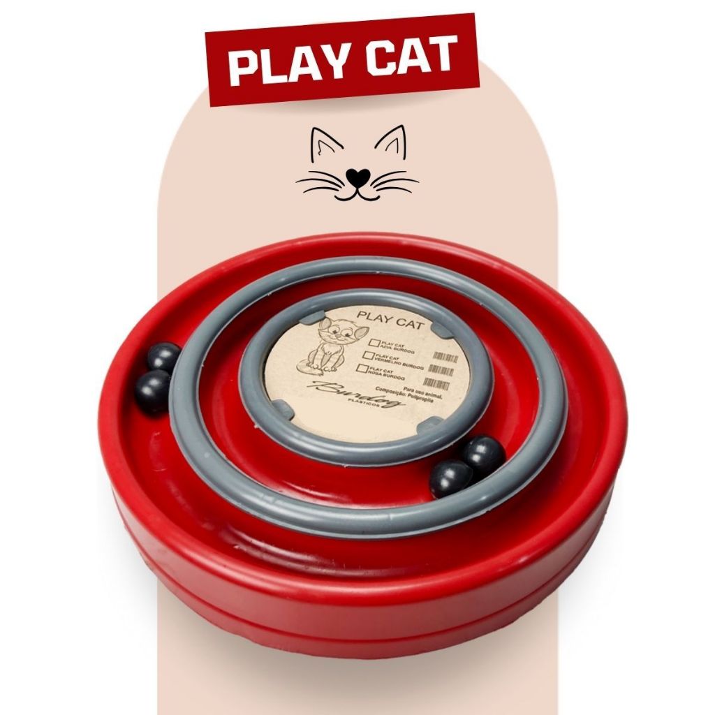 Brinquedo Para Gato Interativo 4 Bolinhas Duas Pistas Play Cat Antiestress