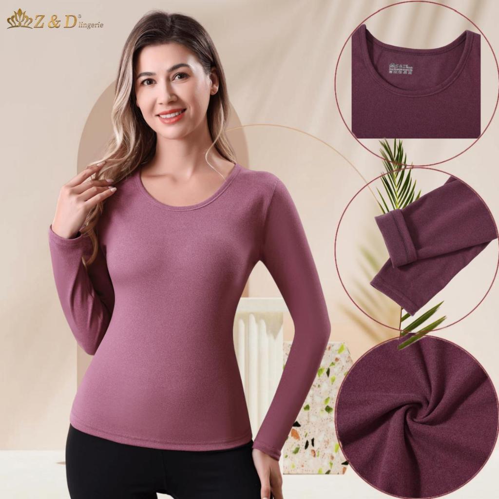 Blusa Térmica Feminina Segunda Pele Manga Larga Dupla Camada Aveludada Z&D DRNY02 Blusa Térmica Feminina Segunda Pele Manga Larga Dupla Camada Aveludada Z&D DRNY02