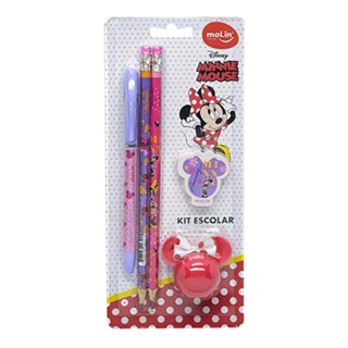 Kit Face Minnie Mouse Molin / Papelaria  / Material Escolar  / Apontador Minnie  / Caneta Minnie  / Lápis Minnie em Oferta na Shopee