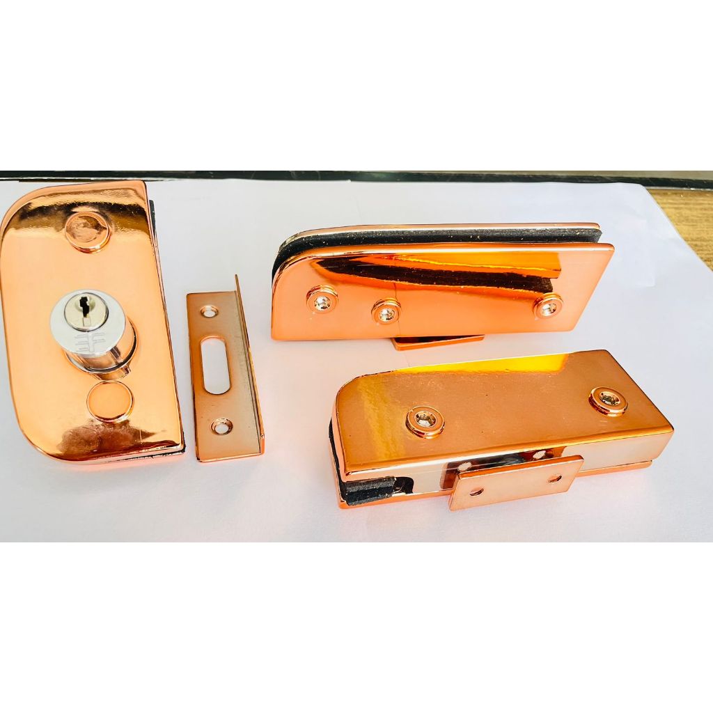 KIT PIVOTANTE PARA PORTA DE VIDRO/BLINDEX 08 A 10MM- DOURADO — imagem 2 de 2