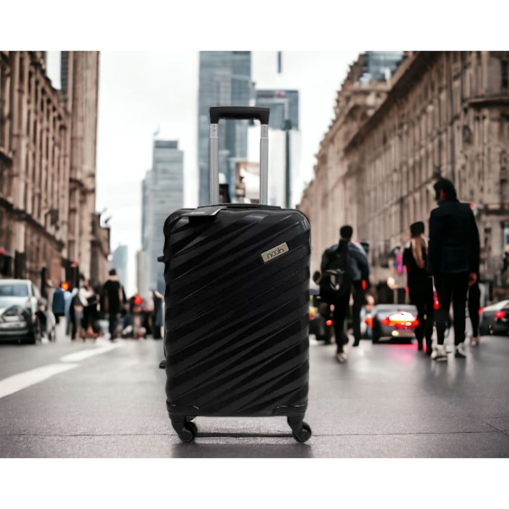 Mala de Mão Bordo 55x35x21cm Pequena Viagem Premium Cadeado, Mala Viagem 10kg Bordo Com Rodas 360º Tamanho P Preta Rígida 3 Compartimentos