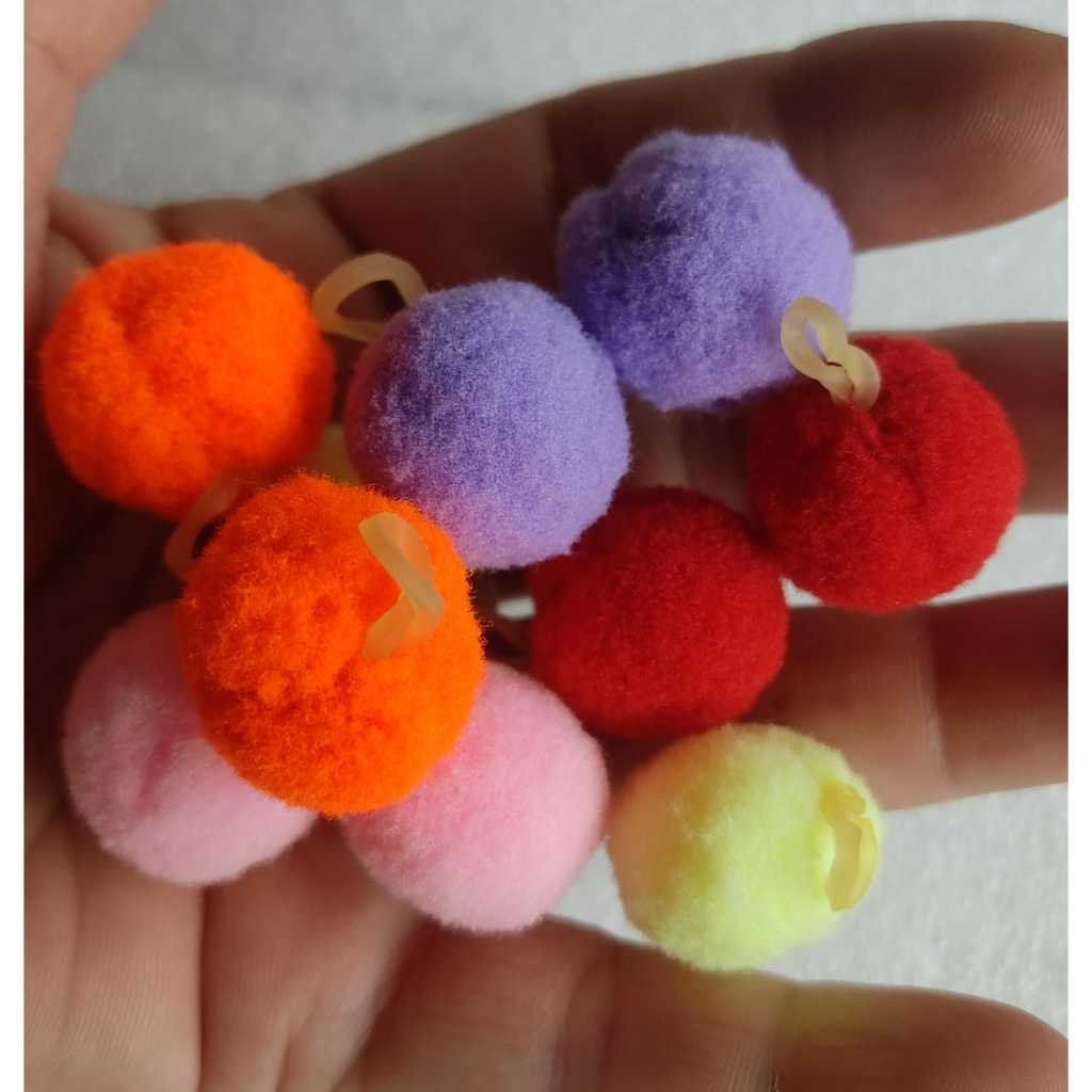 Lacinho Pompom pet 30 Unidades com Elástico Para Penteado  Banho e Tosa  sortidas Lacinhos Pompons Pet banho e tosa 14mm