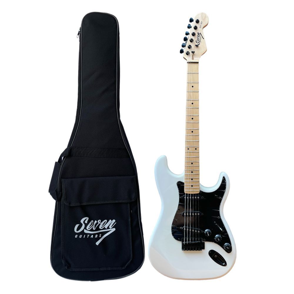Guitarra Strato Seven SGT-207 C/ BAG BK/WH em Oferta na Shopee
