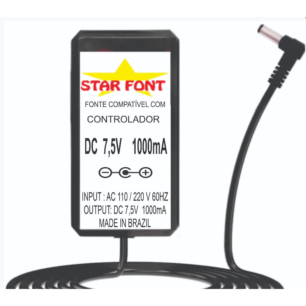 Fonte DC 7,5V Para Controladora Vestax Midi Dj Virtual