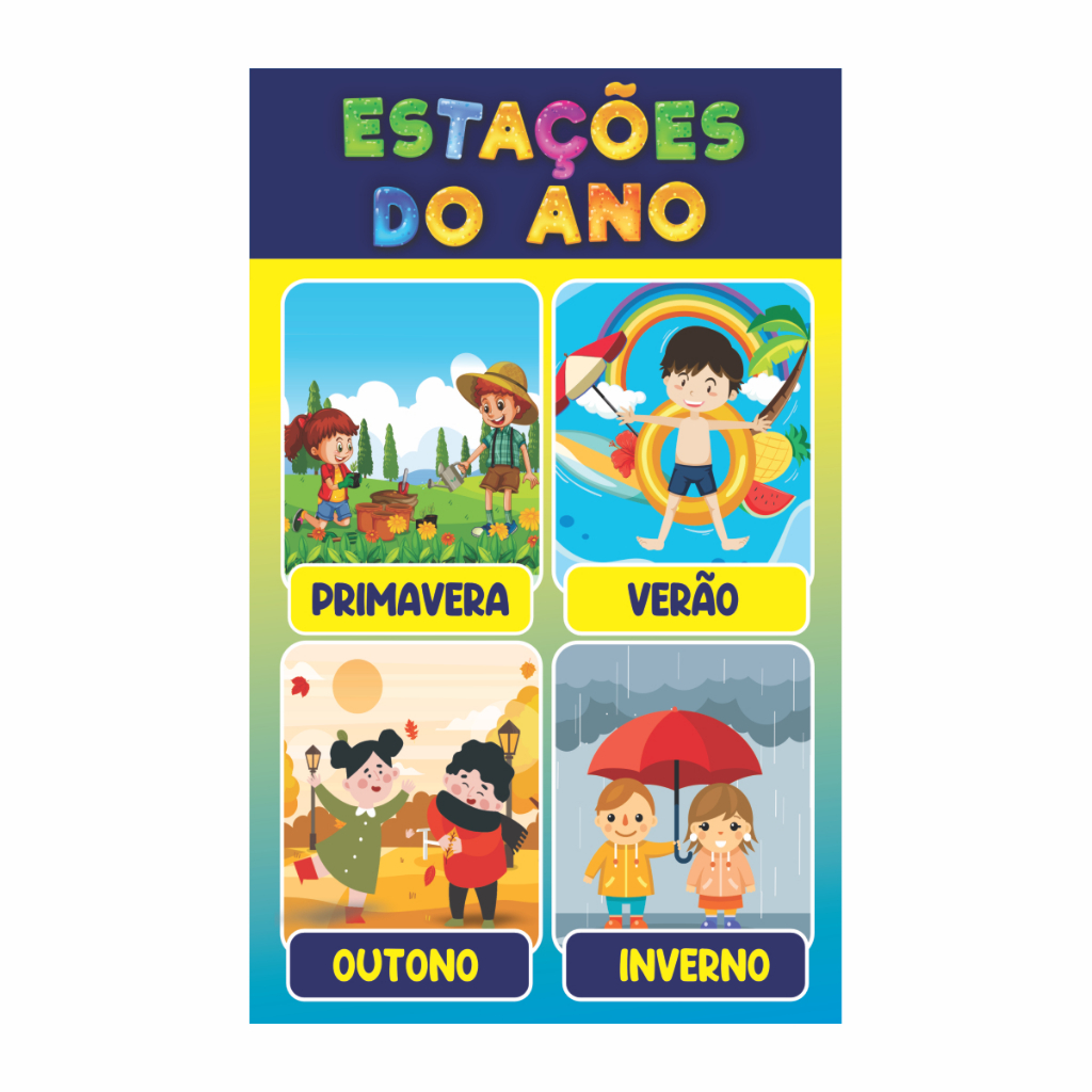 Banner Pedagógico Estações do Ano 40x60cm em Oferta na Shopee