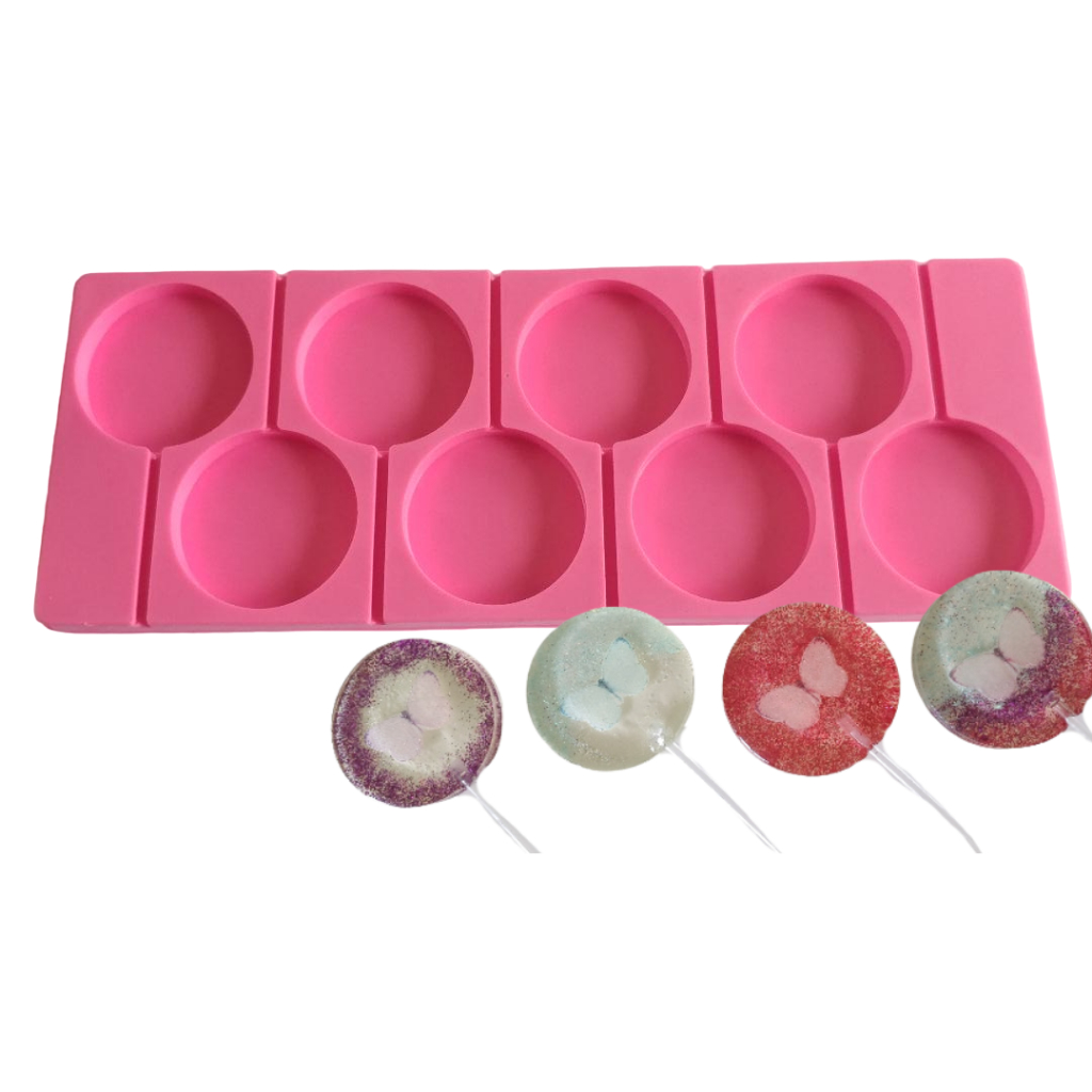 Molde Silicone Pirulito De Cristal 8 Cavidades