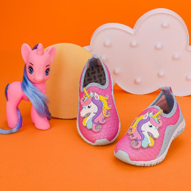 Tênis Infantil Menina Calce Fácil Rosa Azul Kidy Boneco Unicórnio