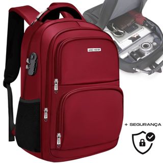 Mochila Bolsa Notebook Masculina Feminina Escolar Faculdade Bolso Antifurto Muito Resistente Com Saída USB e Cadeado