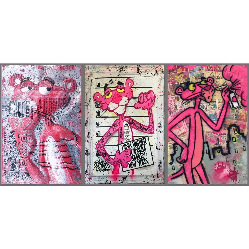 Quadro decorativo para quarto sala escritorio Pantera cor de rosa Pink Panter alta  qualidade