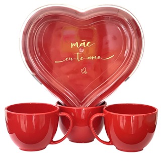 KIT Caixa Coração Acrílico Com Xícaras em acrílico Amor presente Dia Das Mães amor de mãe coração em Oferta na Shopee