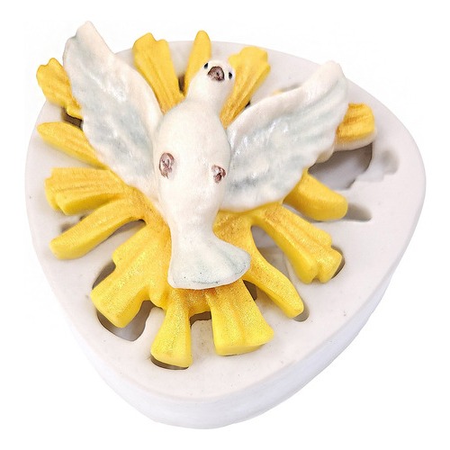 Molde De Silicone Espírito Santo Pomba Para Confeitaria 8x8cm Resina Biscuit