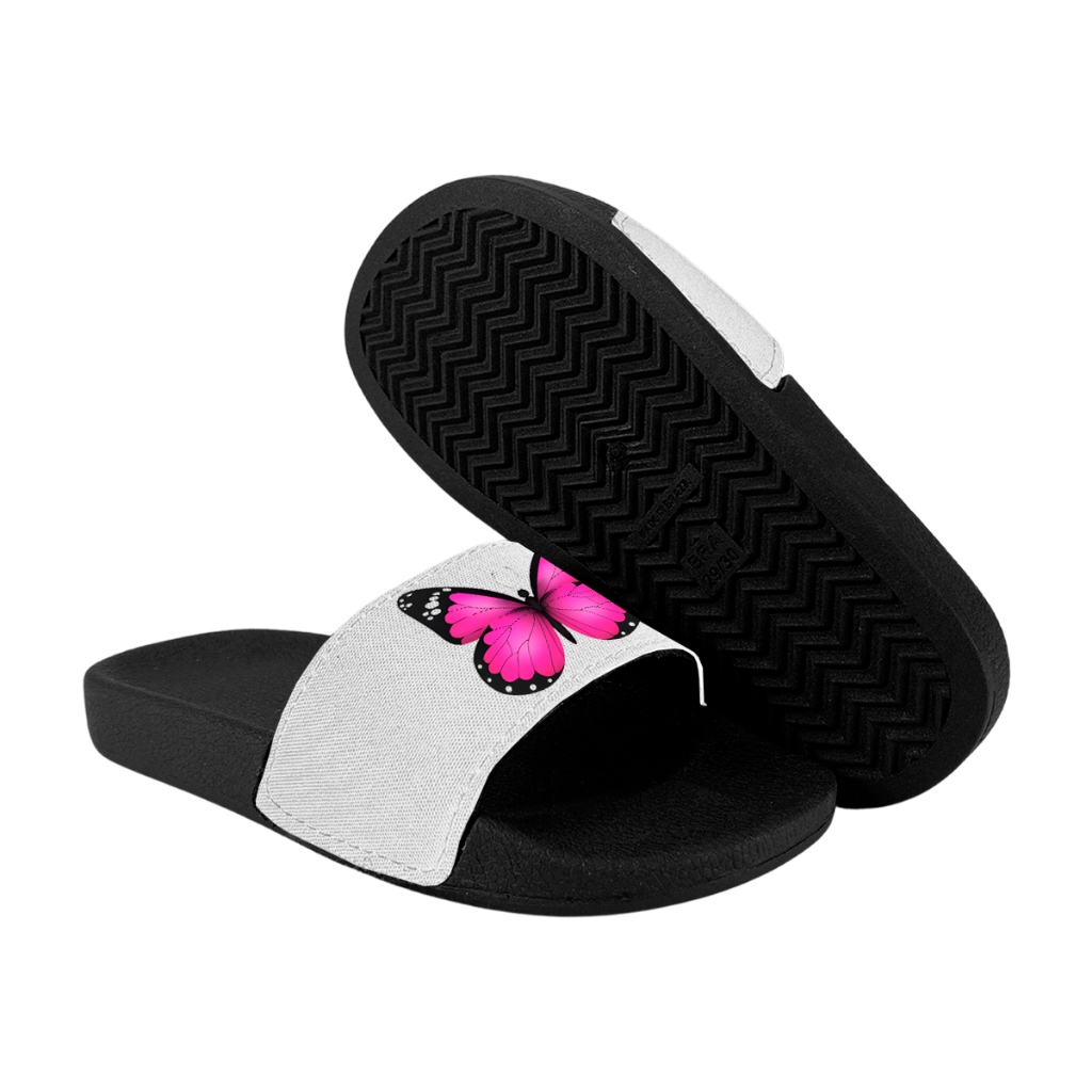 Chinelo Slide Adulto e Infantil Desenho Kids Confortável Leve Criança Borboleta Rosa Lançamento