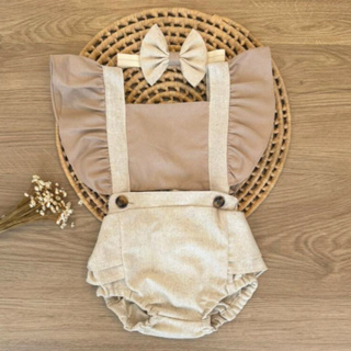 Romper Body Jardineira Bebê Menina Lisa Nude Boho Chic Ensaio de Fotos 3 a 24 meses em Oferta na Shopee