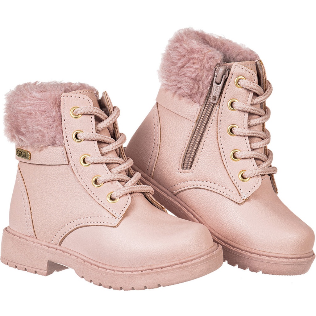 Bota Coturno Feminina Infantil Bebê GiGiL Teen Coturno Tratorado Meninas Cano Médio Confortável Moda Atual Blogueira em Oferta na Shopee