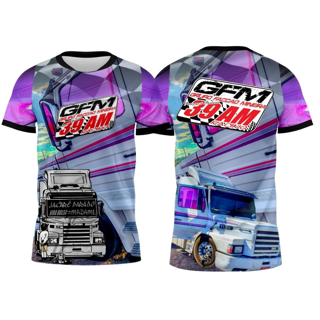Camiseta GFM 39AM Camiseta de caminhão  -Lilas em Oferta na Shopee