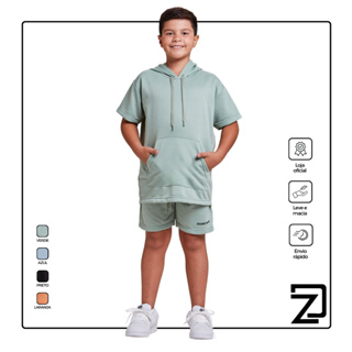 Conjunto Moletinho Camisa Canguru e Shorts Menino em Oferta na Shopee