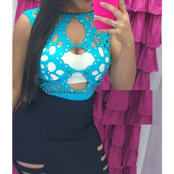 bory body feminino azul claro poliamida recortes lase bordado pedraria com top bojo branco balada blogueira