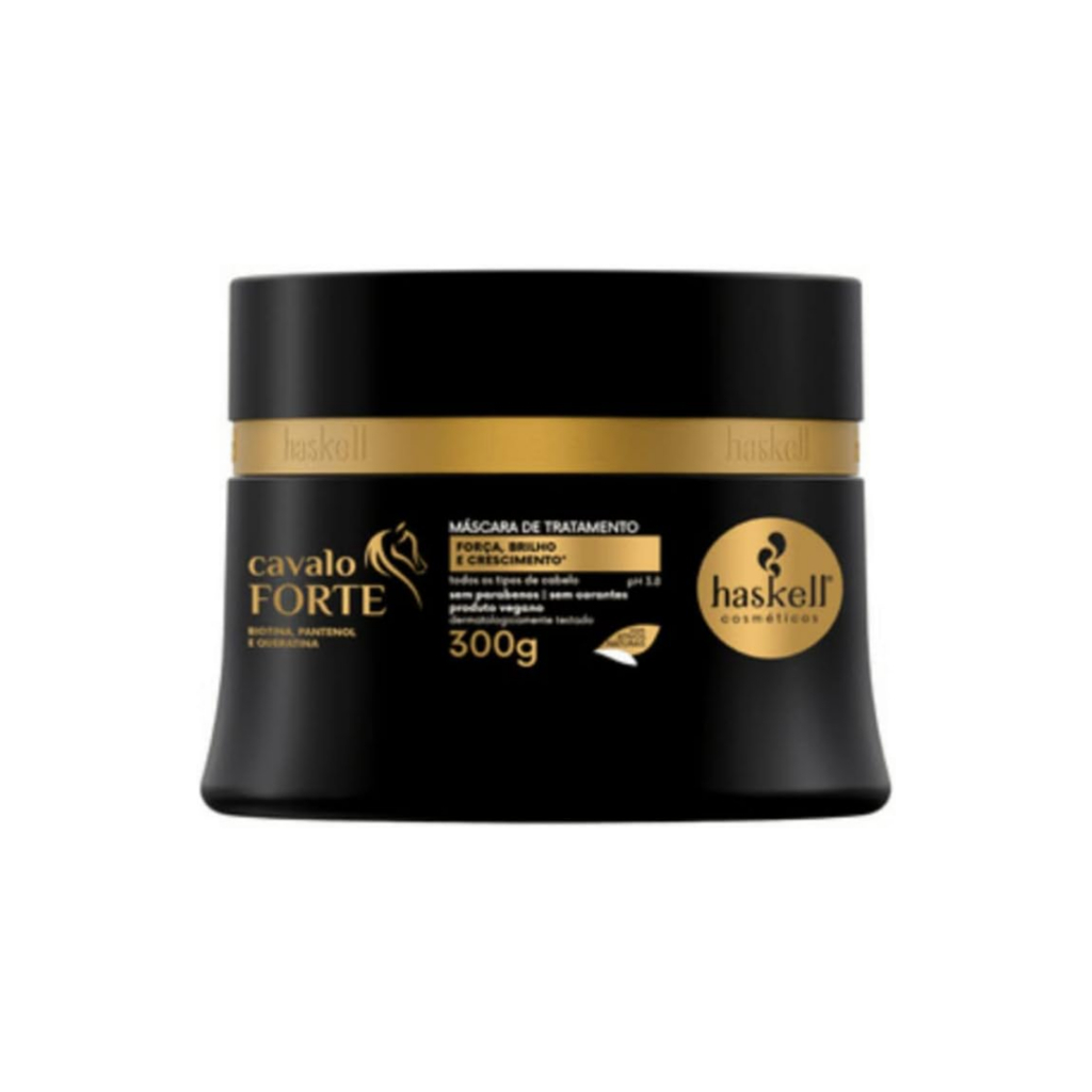 Máscara Cavalo Forte 300g, Haskell Dourado Tratamento Capilar Cuidados com o Cabelo Fios Mulher Feminino Reconstrução