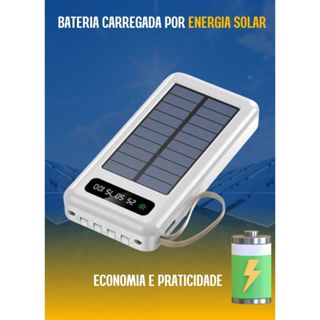 Carregador bateria para celular portatil power bank 10Mil mAh CARREGAMENTO SOLAR