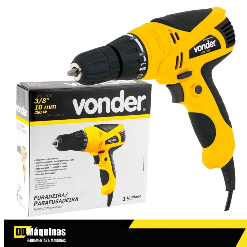 Furadeira e Parafusadeira 3/8 FPV300 110V - Vonder em Oferta na Shopee