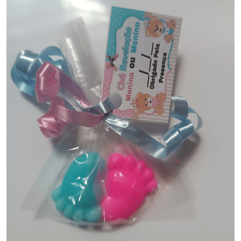Kit Lembrancinha, 50 unidades de sabonete  (25 pares) chá revelação ou qualquer outro evento ( Temos a pronta entrega)