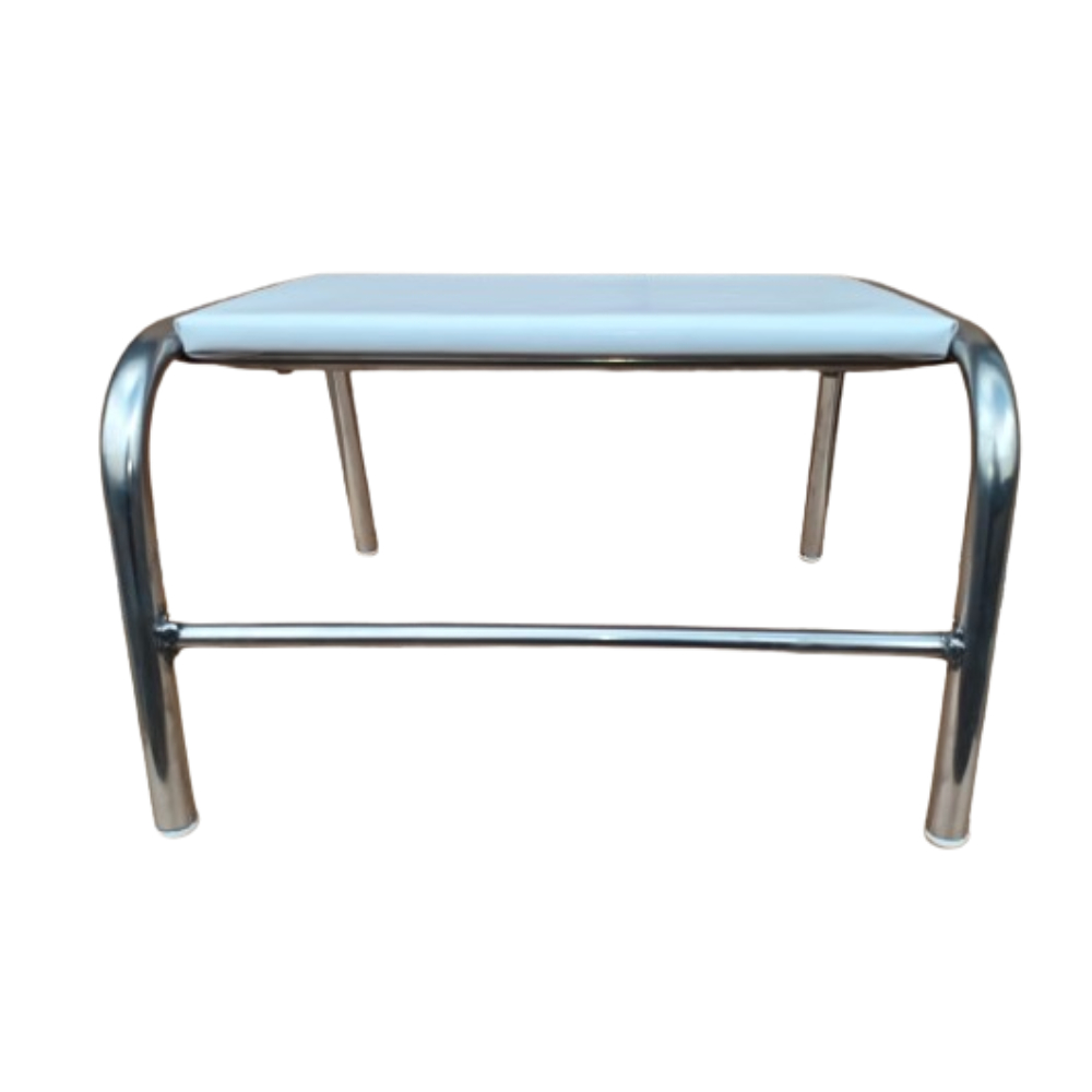 Escadinha Clinica de 1 degrau - Estrutura Inox com Degrau Branco