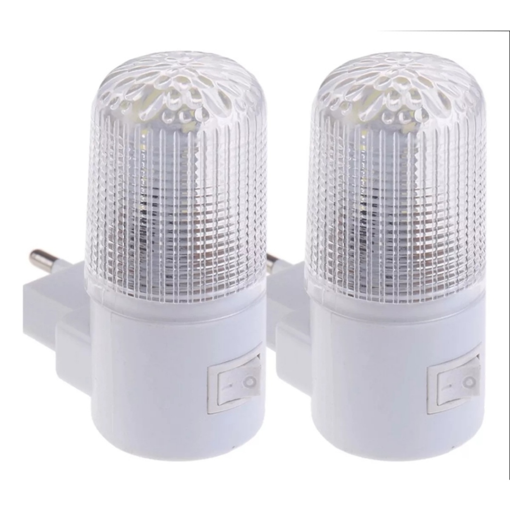 Kit dois mini Abajur Tomada em Led cor branco em Oferta na Shopee