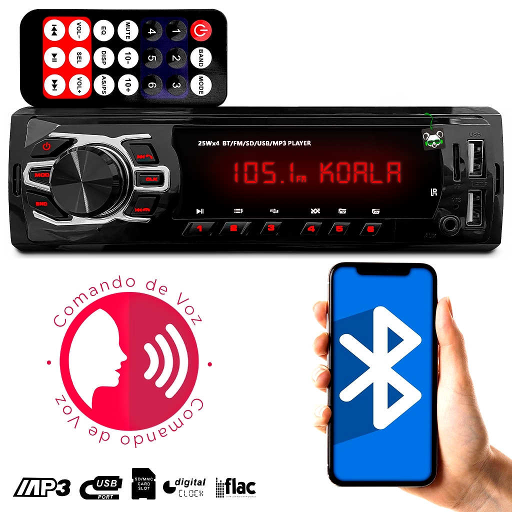 Rádio Som Automotivo Mp3 1 Din Bluetooth 2 USB Sd Auxiliar Carro Universal em Oferta na Shopee
