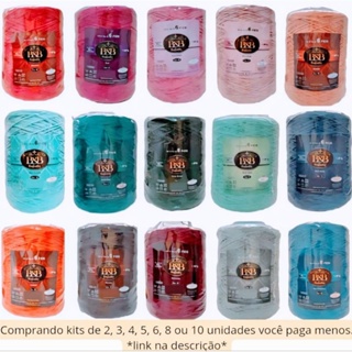 Barbante B&B fio 8 com 1 kg, cores vivas, crochê, fio 85% algodão, fio macio. em Oferta na Shopee