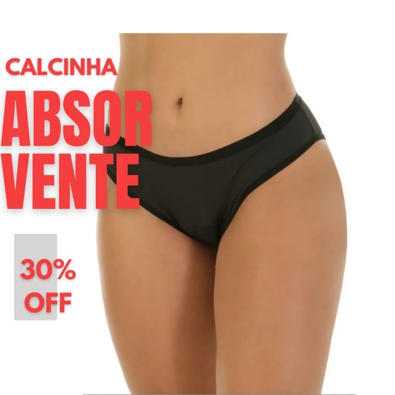 1 Calcinha Absorvente Menstrual Feminina Reutilizável - Fluxo Médio