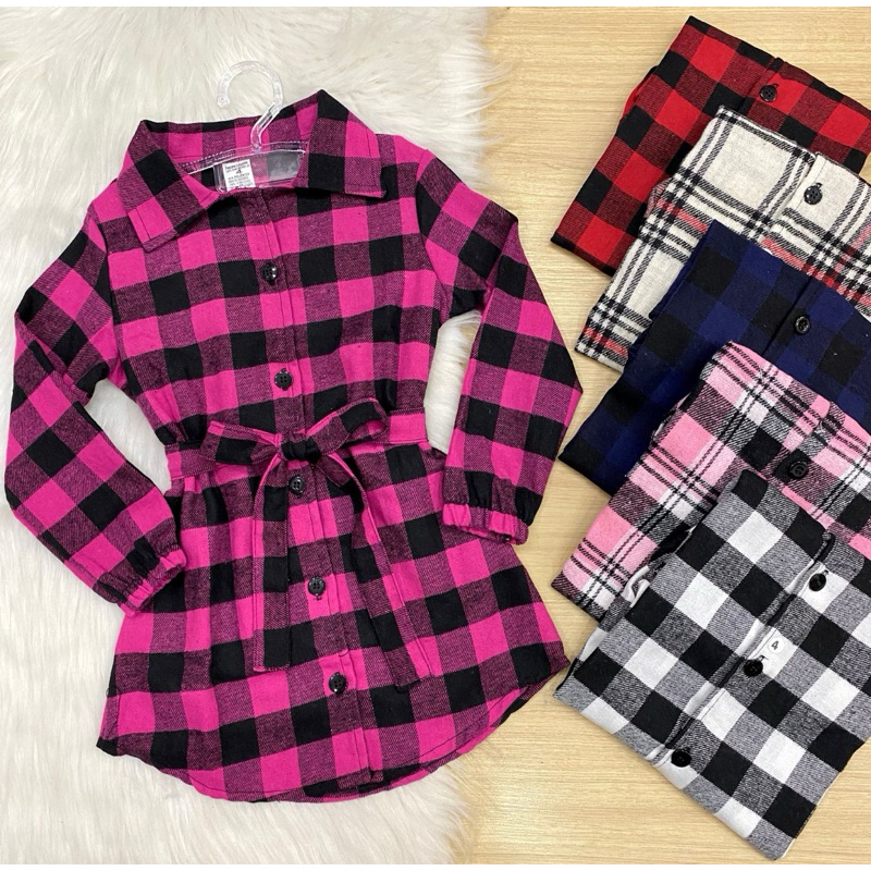 Vestido chemise xadrez flanelado manga longa perfeito para para festa junina TAM 2 ao 16