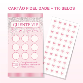 50/100uni Cartão Fidelidade Cliente Vip - Com Selos - Envio Imediato em Oferta na Shopee