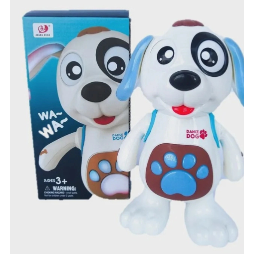 Brinquedo Cachorro Robô Dançante, Luz, Musical (Azul)