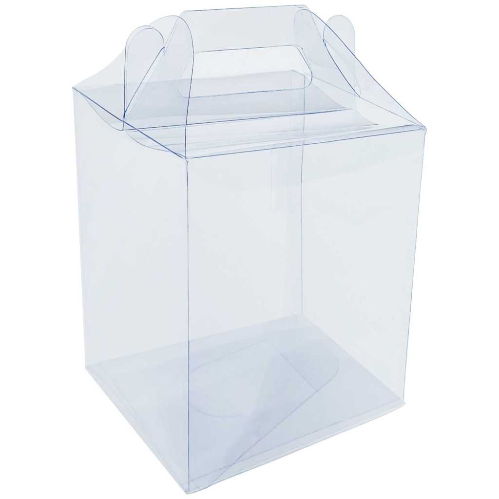 20 Caixas Maleta transparente 12x12x18 cm para Presentes, Kits de Maquiagem, Páscoa