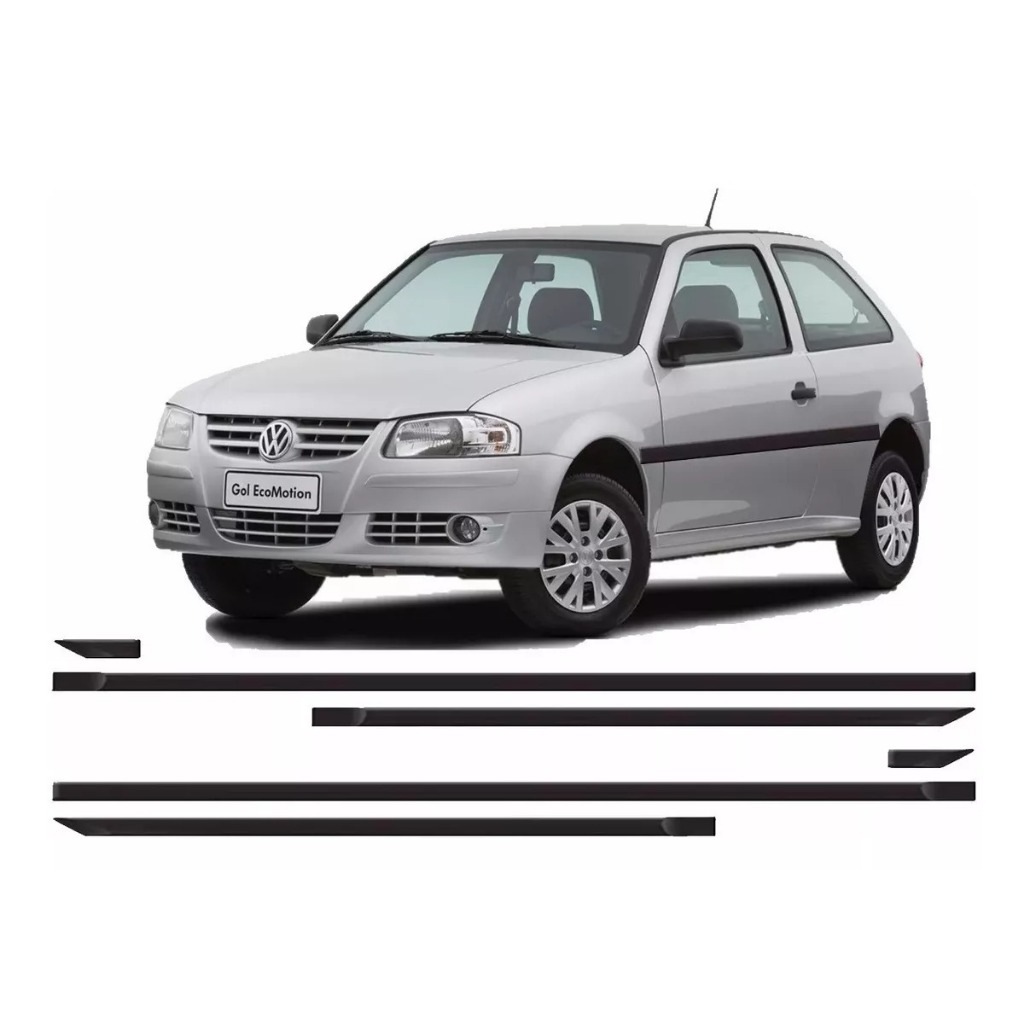 Kit Frisos Laterais Gol G3 2 Portas 99 a 13 Preto Modelo Fino
