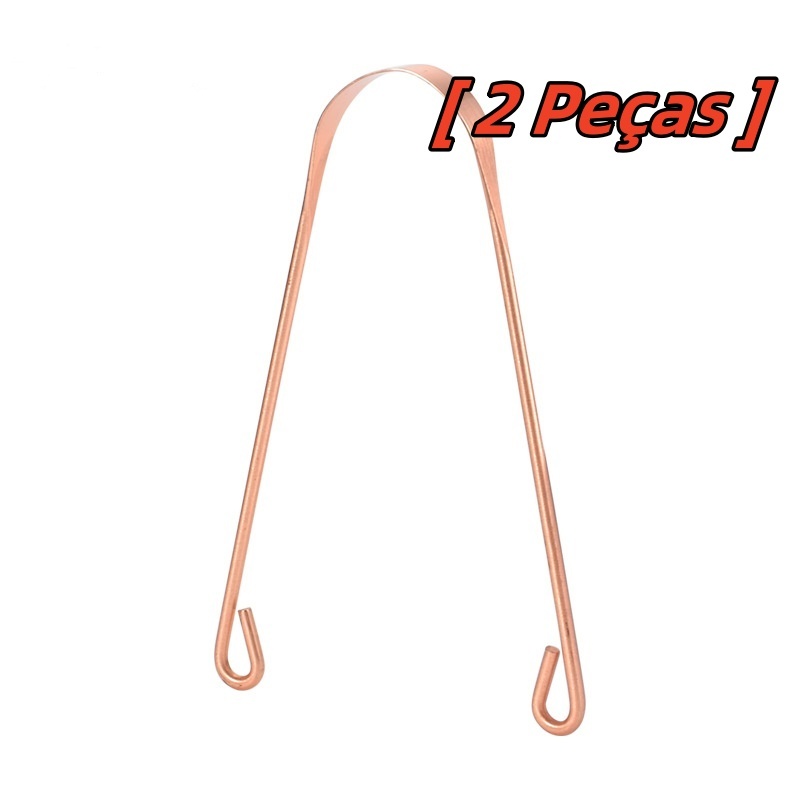 2 Pcs Higiene Saúde Bucal - Modelo Premium 100% Cobre Puro Higienizador Para Raspagem Lingual
