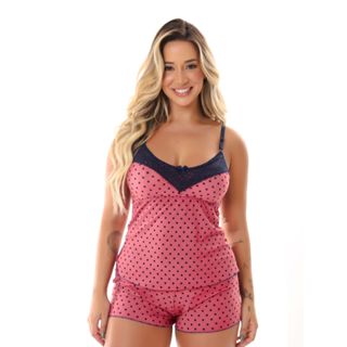 Baby Doll Liganete Estampada Conforto Pijama Feminino Roupa De Dormir Verão