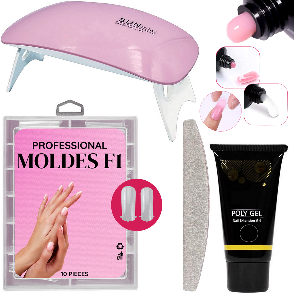Kit Polygel Poligel Alongamento Unhas Completo Cabine + Molde F1 - Envio Imediato