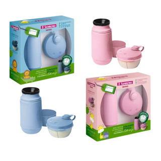 Kit Garrafa Térmica Sanremo 250ml com Pote para Leite em Pó – Mantém a Temperatura por Horas