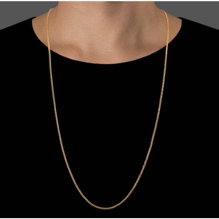 Corrente ouro masculina 3mm 1x1 grumet cordao colar masculino fino 70cm Cordão Banhado Ouro