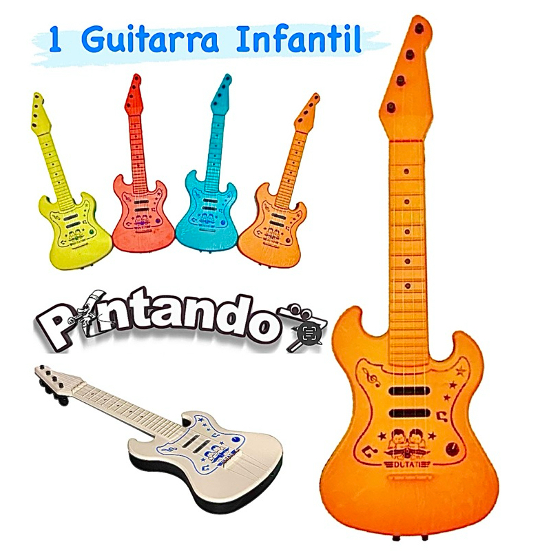1 Guitarra Plastisca Brinquedo Musical Infantil em Oferta na Shopee